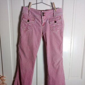 Glo Pink Low-Rise Corduroy Pants